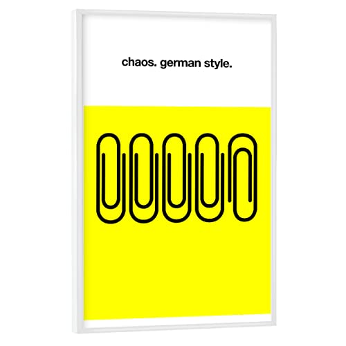 artboxONE Poster mit weißem Rahmen 30x20 cm Statements & Quotes Typografie German Chaos - Bild Typografie von artboxONE