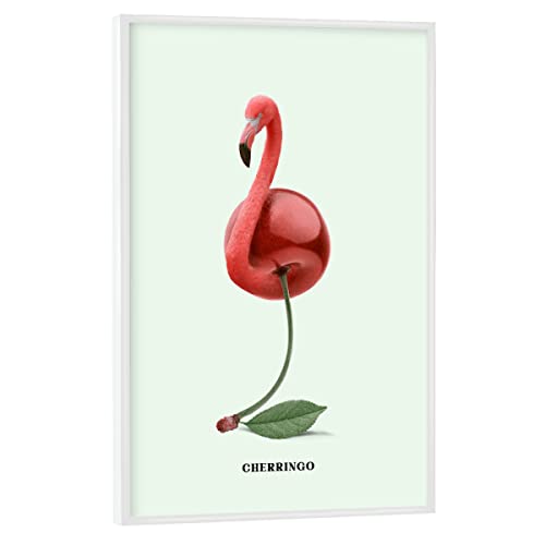 artboxONE Poster mit weißem Rahmen 30x20 cm Tiere Cherringo - Bild Flamingo Flamingo Humor von artboxONE