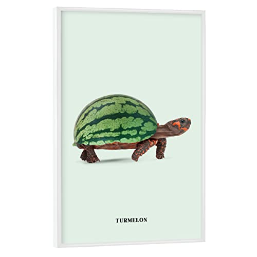 artboxONE Poster mit weißem Rahmen 30x20 cm Tiere Turmelon - Bild Turtle Contemporary Art Food von artboxONE