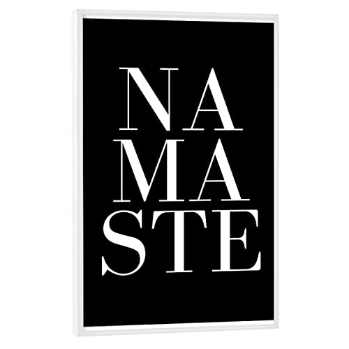 artboxONE Poster mit weißem Rahmen 30x20 cm Yoga Typografie Namaste - Bild Yoga Namaste Spruch von artboxONE