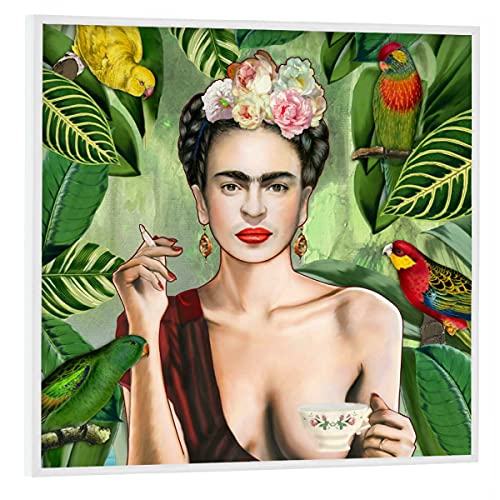 artboxONE Poster mit weißem Rahmen 40x40 cm Natur Frida Kahlo Con Amigos - Bild Frida Botanical botanisch von artboxONE