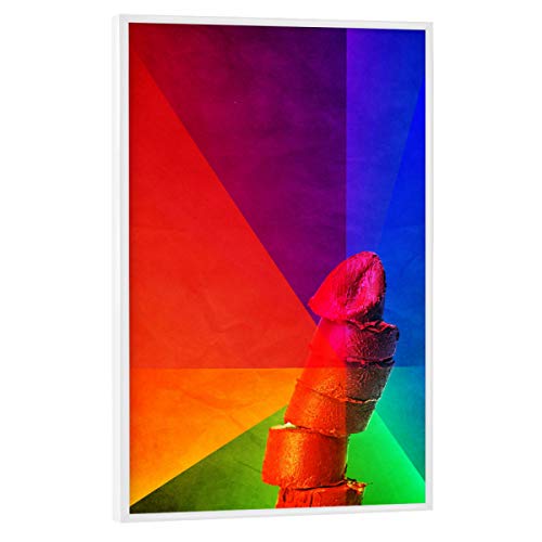 artboxONE Poster mit weißem Rahmen 45x30 cm Abstrakt Pride - Bild Schwul Homosexuell Penis von artboxONE