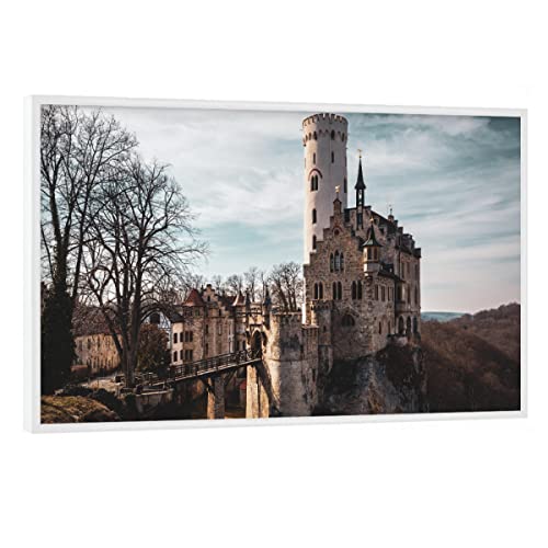 artboxONE Poster mit weißem Rahmen 45x30 cm Architektur Lichtensteiner Schloss - Bild Burg Burg Burg Lichtenstein von artboxONE