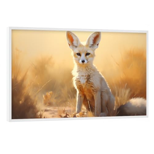 artboxONE Poster mit weißem Rahmen 45x30 cm Natur Wüstenfuchs - Bild Tier fennekfuchs Fuchs von artboxONE