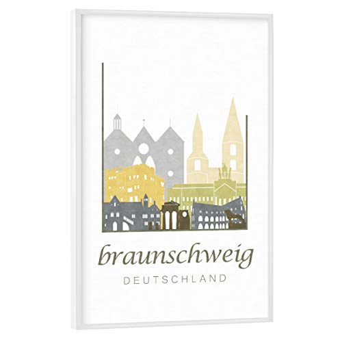 artboxONE Poster mit weißem Rahmen 45x30 cm Städte Braunschweig Skyline Desert - Bild Braunschweig von artboxONE