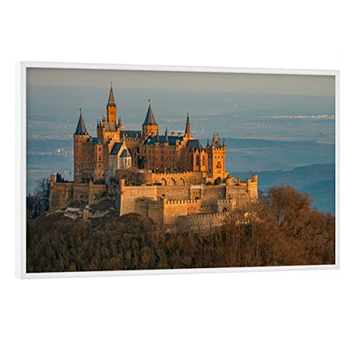 artboxONE Poster mit weißem Rahmen 45x30 cm Städte Das Schloss Hohenzollern - Bild Schloss Burg hechingen von artboxONE