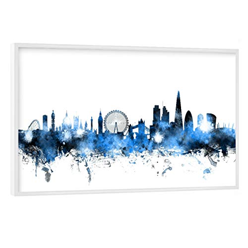 artboxONE Poster mit weißem Rahmen 45x30 cm Städte London England Skyline 6" - Bild London Stadtbild Great Britian von artboxONE