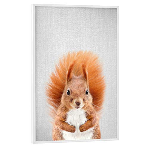 artboxONE Poster mit weißem Rahmen 45x30 cm Tiere Baby Squirrel - Colorful - Bild Animal Animals Baby von artboxONE