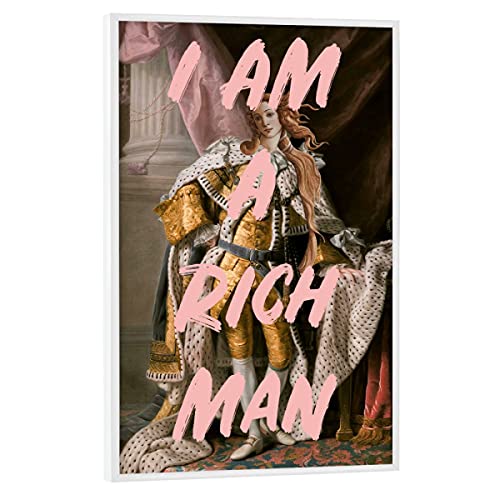 artboxONE Poster mit weißem Rahmen 45x30 cm Typografie Rich Man Feminist Art - Bild Rich Man von artboxONE