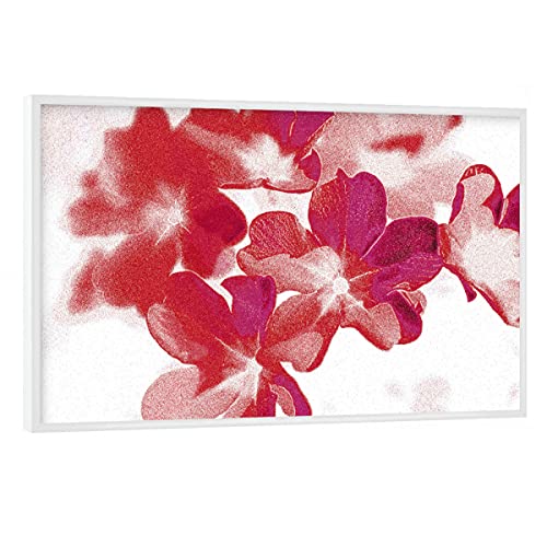 artboxONE Poster mit weißem Rahmen 60x40 cm Natur Abstrakte Blumen Pink Rot Weiß - Bild Blume aquarell Blume von artboxONE