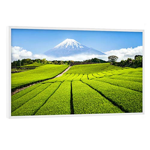 artboxONE Poster mit weißem Rahmen 60x40 cm Natur Berg Fuji mit Teefeld, Japan - Bild Fuji Berg Fuji von artboxONE