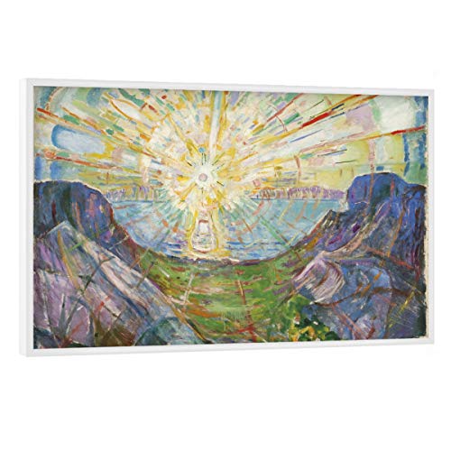 artboxONE Poster mit weißem Rahmen 60x40 cm Natur Die Sonne von Edvard Munch - Bild Edvard Munch Edvard Munch gemälde von artboxONE