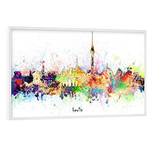 artboxONE Poster mit weißem Rahmen 60x40 cm Städte Berlin Skyline Artistic - Bild Berlin Berlin Skyline Cities von artboxONE