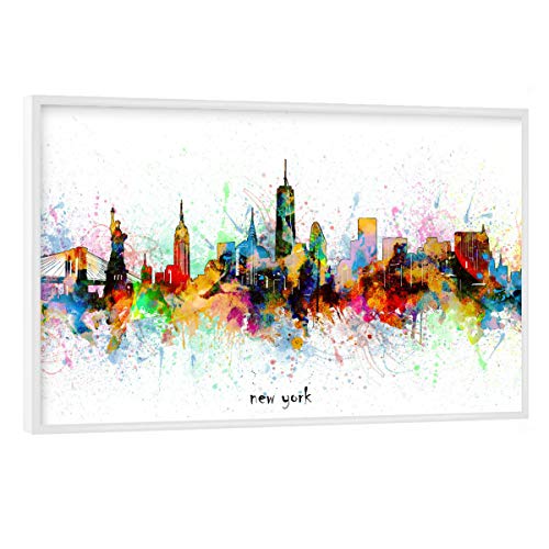 artboxONE Poster mit weißem Rahmen 60x40 cm Städte New York Skyline Artistic - Bild New York City Cityscape von artboxONE