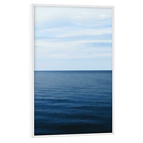 artboxONE Poster mit weißem Rahmen 75x50 cm Natur Ocean Beach hochwertiger Design Kunstdruck - Bild Blue Blue Meer von artboxONE