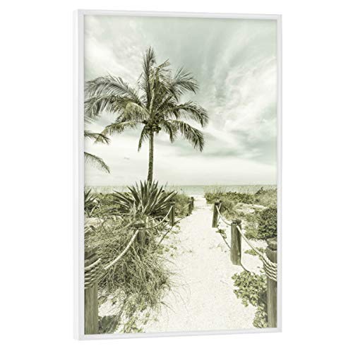 artboxONE Poster mit weißem Rahmen 75x50 cm Natur Weg zum Strand | Vintage - Bild Florida Captiva Island Florida von artboxONE