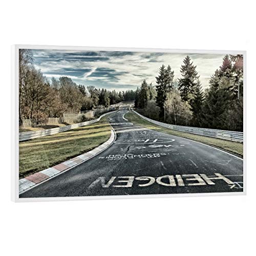 artboxONE Poster mit weißem Rahmen 75x50 cm Sport/Motorsport Fahrbahn in Kreide - Bild Nordschleife von artboxONE