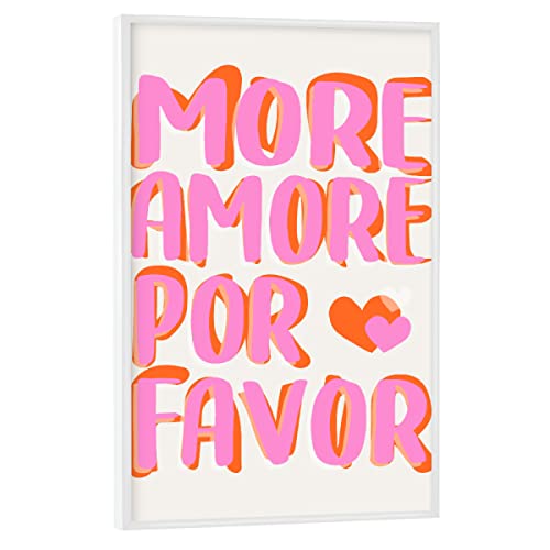 artboxONE Poster mit weiem Rahmen 75x50 cm Typografie Malou Studio-More Amore por Favore - Bild Spruch von artboxONE