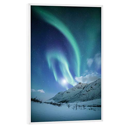 artboxONE Poster mit weißem Rahmen 90x60 cm Natur Nordlicht - Bild nordlicht nordlicht polarlicht von artboxONE