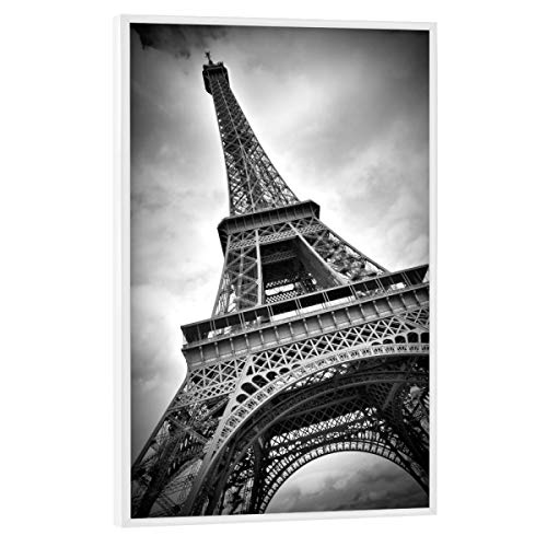 artboxONE Poster mit weißem Rahmen 90x60 cm Städte Eiffelturm Dynamic - Bild Europa attraktion bauwerk von artboxONE