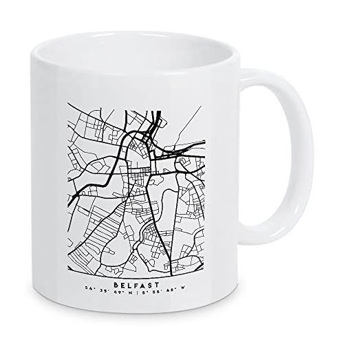artboxONE Tasse Belfast United Kingdom City MAP von Emiliano Deificus - Kaffeetasse Städte von artboxONE