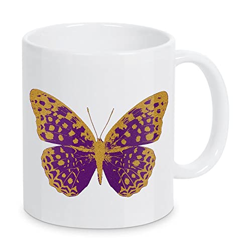 artboxONE Tasse Gold and Purple Butterfly von Orara Studio - Kaffeetasse Natur von artboxONE