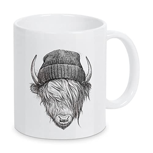 artboxONE Tasse Highland Cattle von Nikita Korenkov - Kaffeetasse Natur von artboxONE