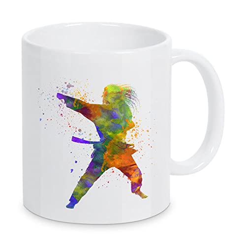 artboxONE Tasse Karate Judo in Watercolor von Paul Rommer - Kaffeetasse Sport von artboxONE