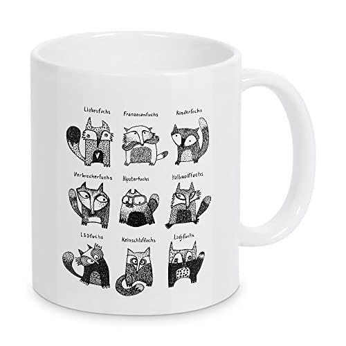 artboxONE Tasse Lea Schulze - Fuchstypen von The Artcircle - Kaffeetasse Typografie von artboxONE