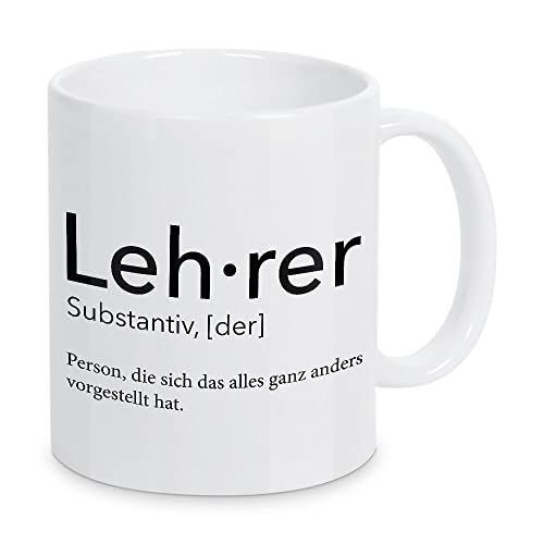 artboxONE Tasse Lehrer Definition 65" von AB1 Edition - Kaffeetasse Schwarzweiß von artboxONE