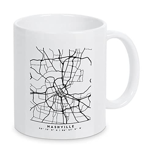 artboxONE Tasse Nashville Tennessee City MAP von Emiliano Deificus - Kaffeetasse Städte von artboxONE