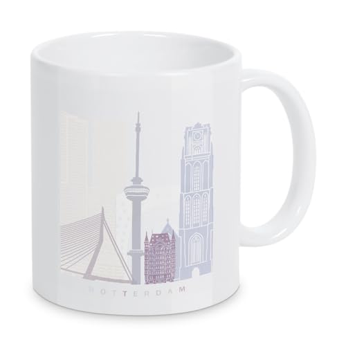 artboxONE Tasse Rotterdam Skyline Pastell-b von Paul Rommer - Kaffeetasse Städte von artboxONE