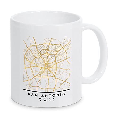artboxONE Tasse SAN Antonio Texas Street MAP von Emiliano Deificus - Kaffeetasse Städte von artboxONE