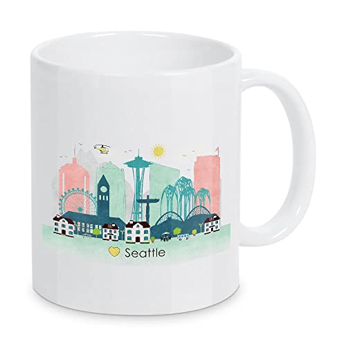 artboxONE Tasse Seattle Skyline von GREENGREENDREAMS - Kaffeetasse Städte artboxONE Tasse Seattle Skyline von GREENGREENDREAMS - Kaffeetasse Städte von artboxONE