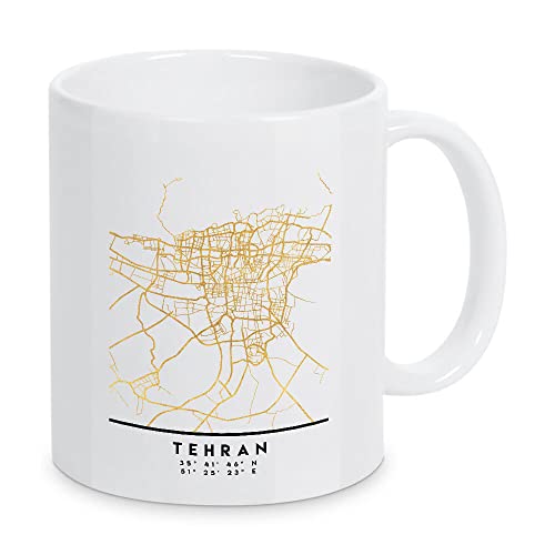 artboxONE Tasse TEHRAN Iran Street MAP Art von Emiliano Deificus - Kaffeetasse Städte von artboxONE