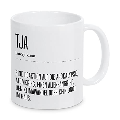 artboxONE Tasse Tja Definition von AB1 Edition - Kaffeetasse Typografie von artboxONE