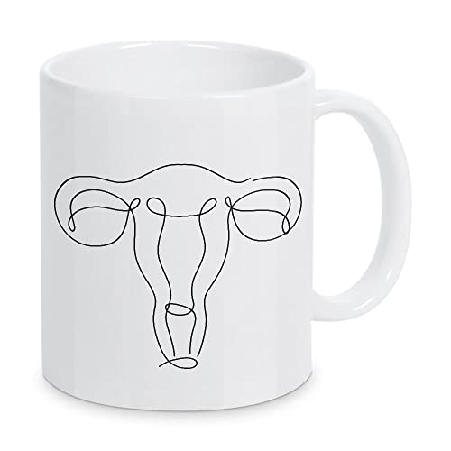 artboxONE Tasse Uterus-Stiftlinie von Anna Kozlenko - Kaffeetasse Menschen von artboxONE