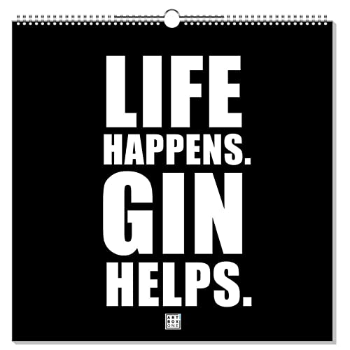 artboxONE Wandkalender Quadratisch XXL 2026 Black & White Gin Wandkalender Quadratisch XXL 2026 von artboxONE