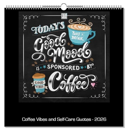 artboxONE Wandkalender Quadratisch XXL 2026 Coffee Vibes and Self-Care Quotes Wandkalender Quadratisch XXL 2026 von artboxONE