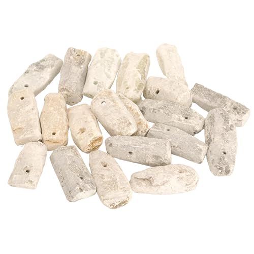 artdee® Speckstein Amulettsteine mit Loch (20 Stück) – handgefertigte Schmuckanhänger aus Speckstein Rohling selbst gestalten Halsschmuck selbst Machen Specksteine von artdee
