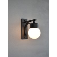 Außenwandleuchte, Geschmiedete Glaskugelleuchte von arteferrum