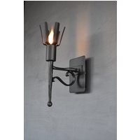 Rustikale Wandleuchte, Schmiedeeisen Wandlampe, Gothic Fackel Lampe von arteferrum