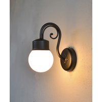 Schmiedeeisen Außenwandleuchte, Eisen Und Glas Wandleuchte Im Freien von arteferrum