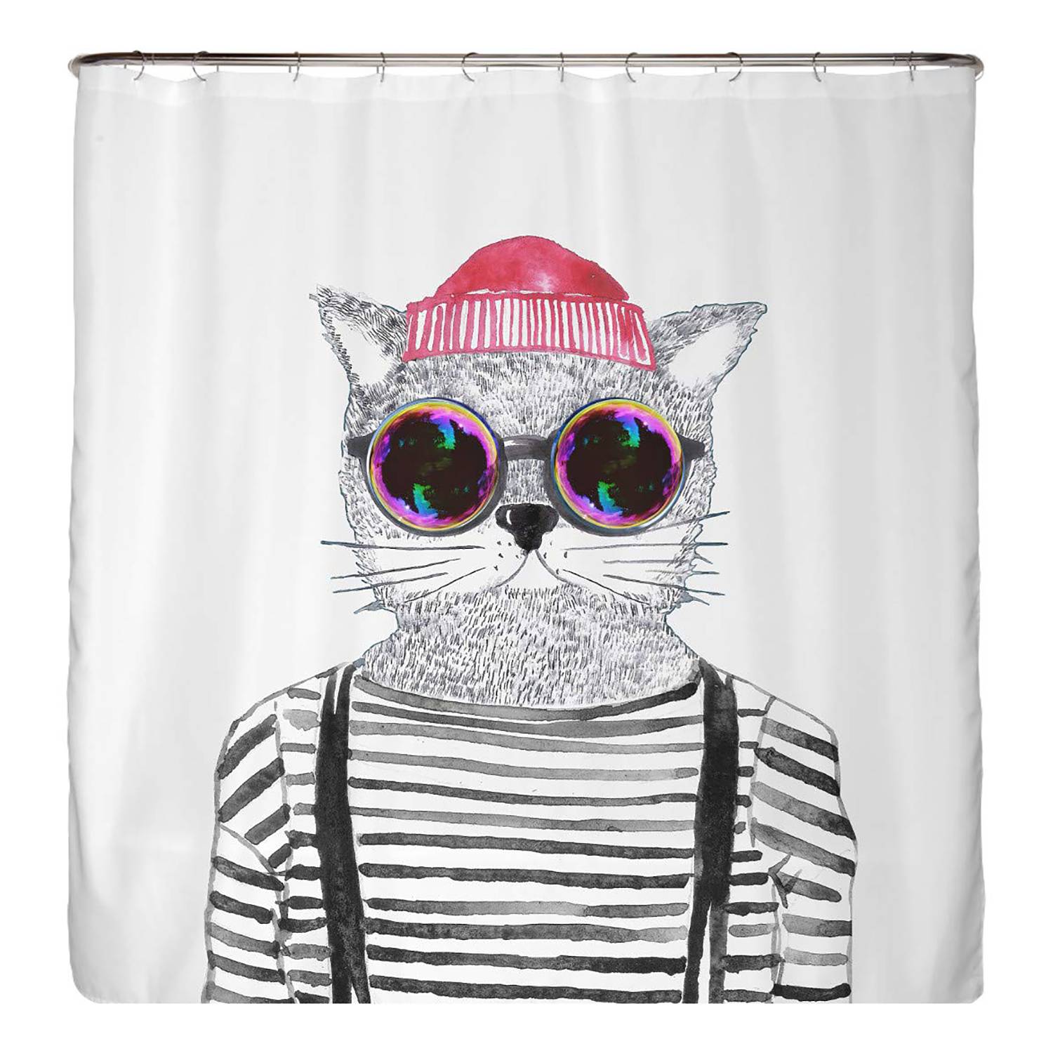 Recycling-Duschvorhang Hipster Katze von arteneur