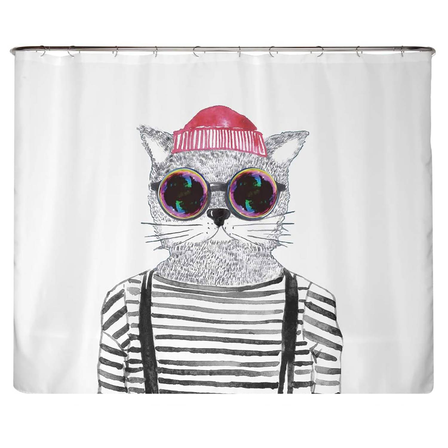 Recycling-Duschvorhang Hipster Katze von arteneur