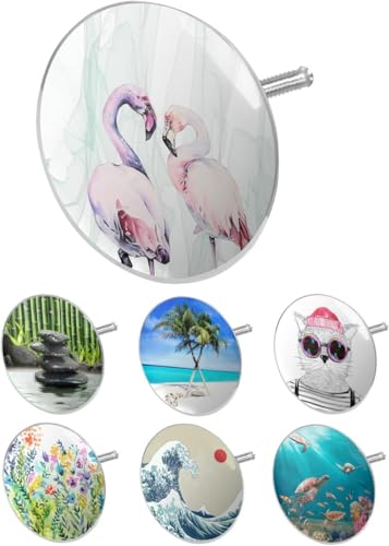 arteneur® - Badewannenstöpsel Universal Loving Flamingo | Dreifach Dichtung | Verstellbar | Rostfrei | Extra Schwer für stabilen Halt | Stöpsel Badewanne Zubehör von arteneur