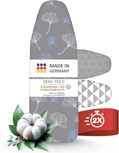 arteneur® - Made in Germany Bügelbrettbezug 150x50 | Hitzereflektierend | Gummizug | OEKOTEX100 | 5 Größen | Bügelbrettbezug für Dampfbügelstation und Dampfbügeleisen | Bügeltischbezug XXL von arteneur