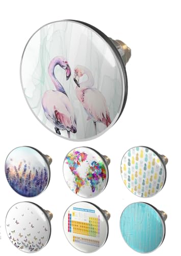 arteneur® - Pop Up Waschbeckenstöpsel Loving Flamingo | Abflusssieb | Doppel Dichtung | Universal Abflussstöpsel 34mm – 41mm | Pop Up Ventil Waschbecken Stöpsel von arteneur