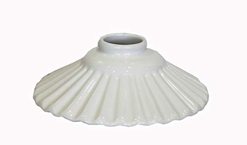 Ersatz-Lampenschirm aus weißer Keramik mit weißem Rand für Kronleuchter klassischer Landhausstil - 20 cm 100% Made in Italy von arterameeferro