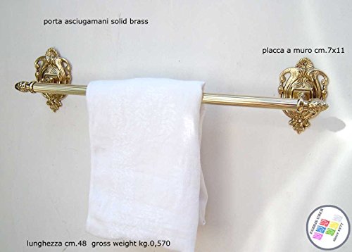 Handtuchstange Handtuchhalter cm.48 Messing Stil Klassisch Badezimmermöbel von arterameferro